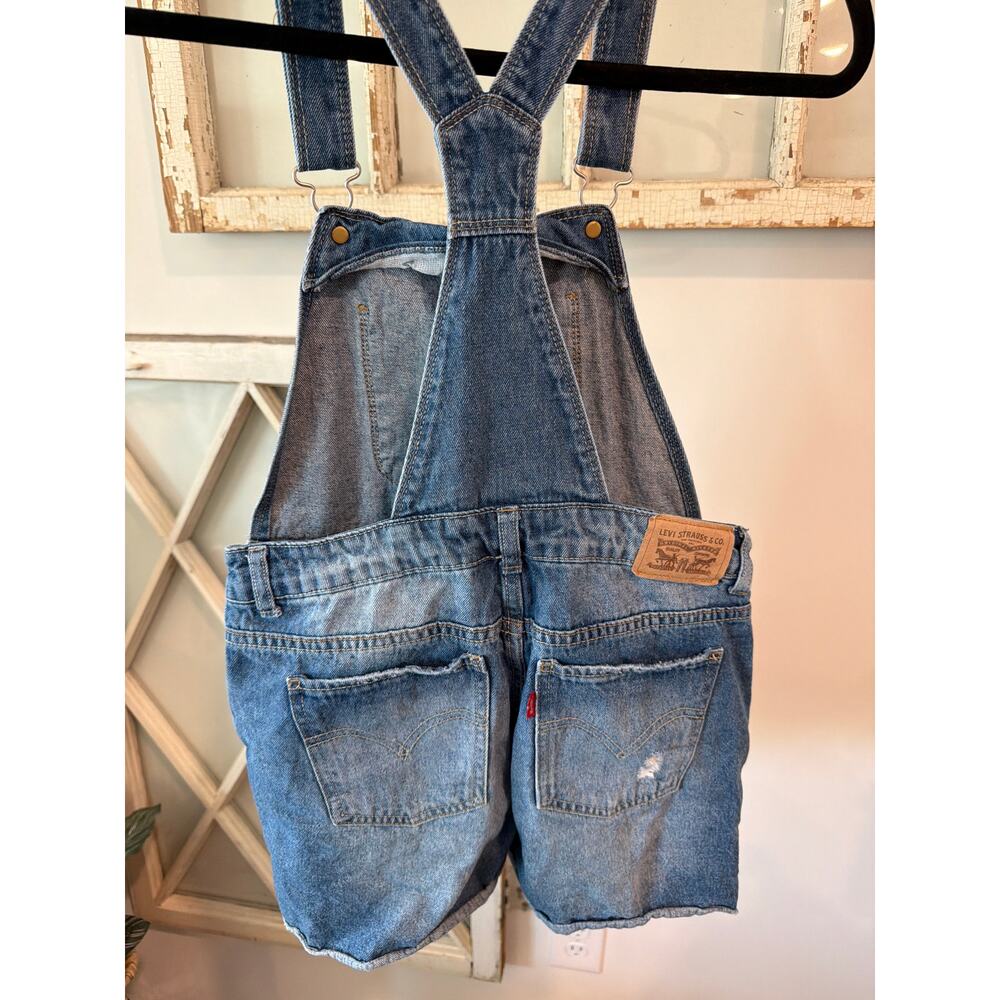 Levi’s girls size 12 Jean overalls shorts shortalls - Picture 2 of 4